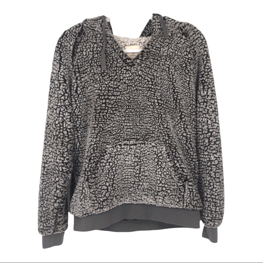 SOLD! Thread & Supply Gray & White Sherpa Fleece Hoodie Sweatshirt Sweater - Picture 5 of 8